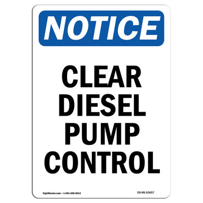 Clear Diesel Pump Control Sign