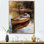 «Lake Serenity Dinghy Boat Resting on the Water», reproduction sur toile