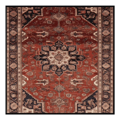 Machine Washable Persian Brown Area Rug