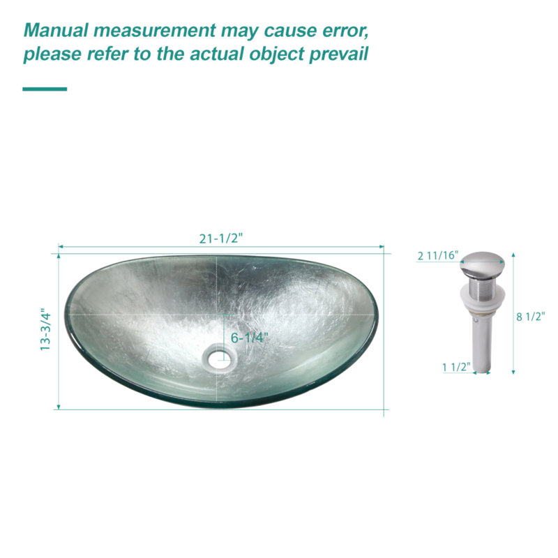 Lavabo de salle de bain vasque en verre trempé argenté pour salle de bain avec bonde escamotable chromée en forme de bateau