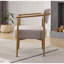 Chaises de salle à manger modernes beige, tissu et conception en métal pour la maison