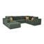 Canapé modulaire en U entièrement rembourré en velours côtelé avec repose-pieds mobile - aucun assemblage requis-581354021