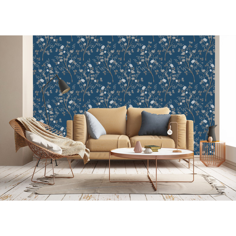 Rouleau de papier peint autocollant L 10 pi x l 24 po Exotic Chinoiserie