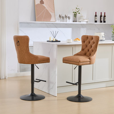 Tabourets de bar modernes avec dossier capitonné confortable
