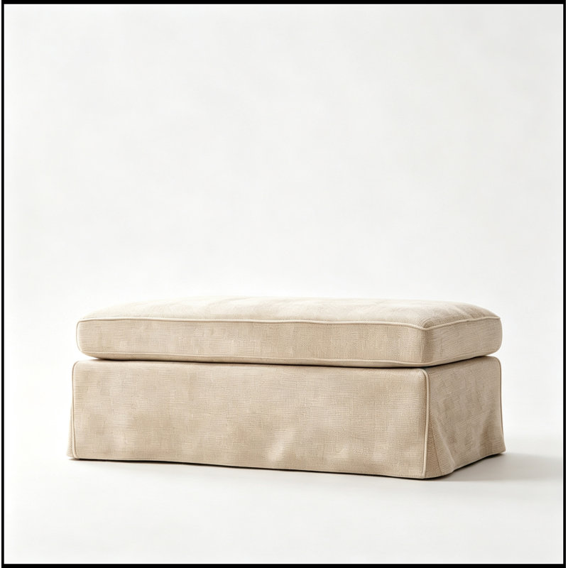 Banc rembourré en chenille avec rangement rabattable, Blé