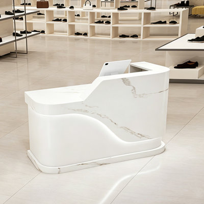 Contemporary Rectangular Manufactured Wood Reception Desk