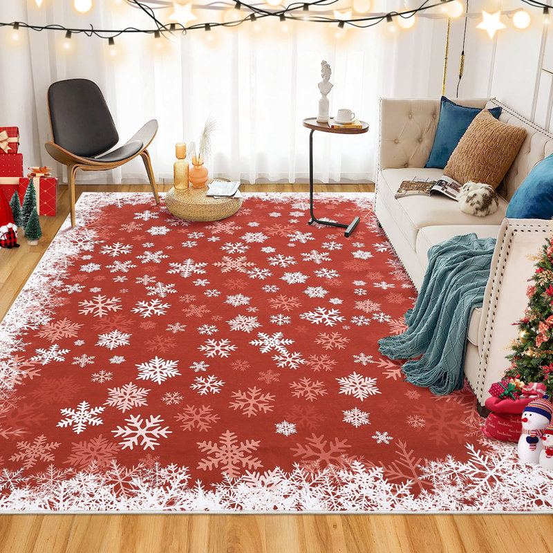 Christmas Decorative Area Rug Washable Modern Rug for Living Room Dining Room, Rectangle 5' x 7'