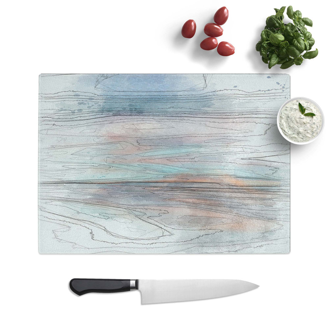 Tempered Glass Ocean Colours Chopping Board