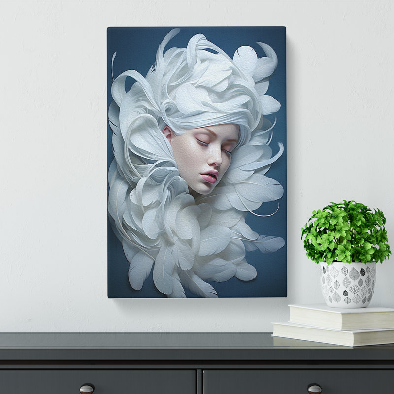 Feather Neo-Plasticism - Wrapped Canvas Print, 60cm H x 40cm W x 3cm D