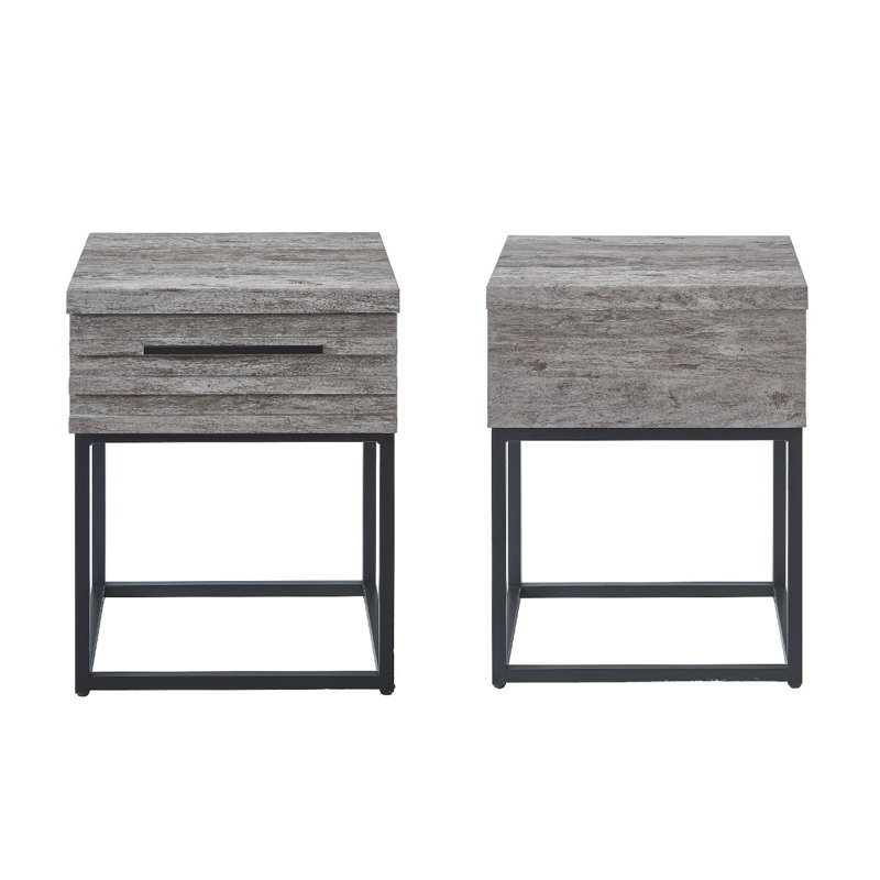 Odeen 3-Piece Bedroom Set, Queen, Blue/Gray Nightstands