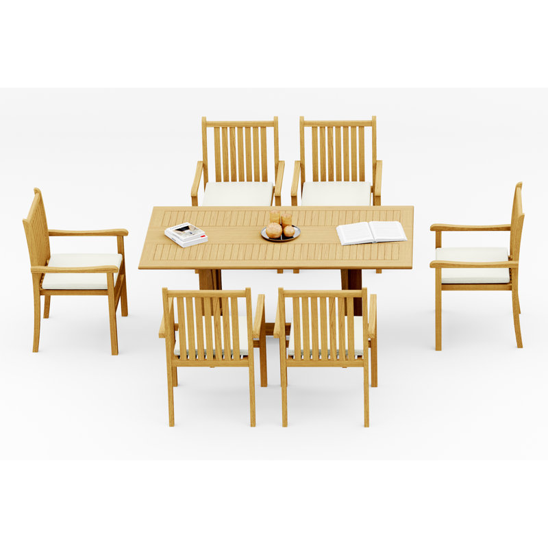 Cahyo Outdoor - Piece Teak Dining Set, 6