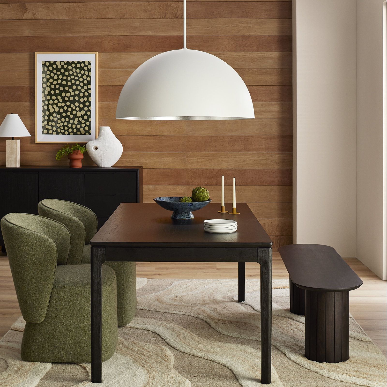 Daley Solid Wood Bench, Black