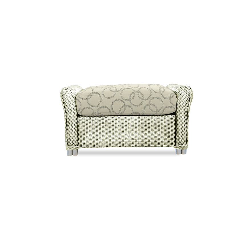 Reflections Outdoor Ottoman, Ivory, Friendly Flax