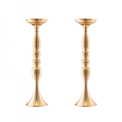 24 pièces 50cm / 19,7 "Vase à fleurs en métal or Support pour table