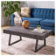 Table basse industrielle en bois aggloméré noir avec pieds en métal, l 43,25 po