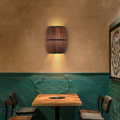 Applique murale en bois 1 lumière 7,87 po