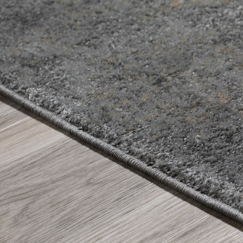 Tapis gris / argent Quillian, Rectangle 7 pi 10 po x 10 pi 7 po