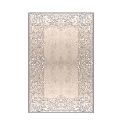 Stylish Woven Carpet, 4 x 6 Feet, 100% Polyester | Antibacterial, 3D Digital Printing, Non-Slip PVC Felt Dot Underside | Machine Washable, 0.4 in Pile Height, Perfect for Living Room & Bedroom Decor