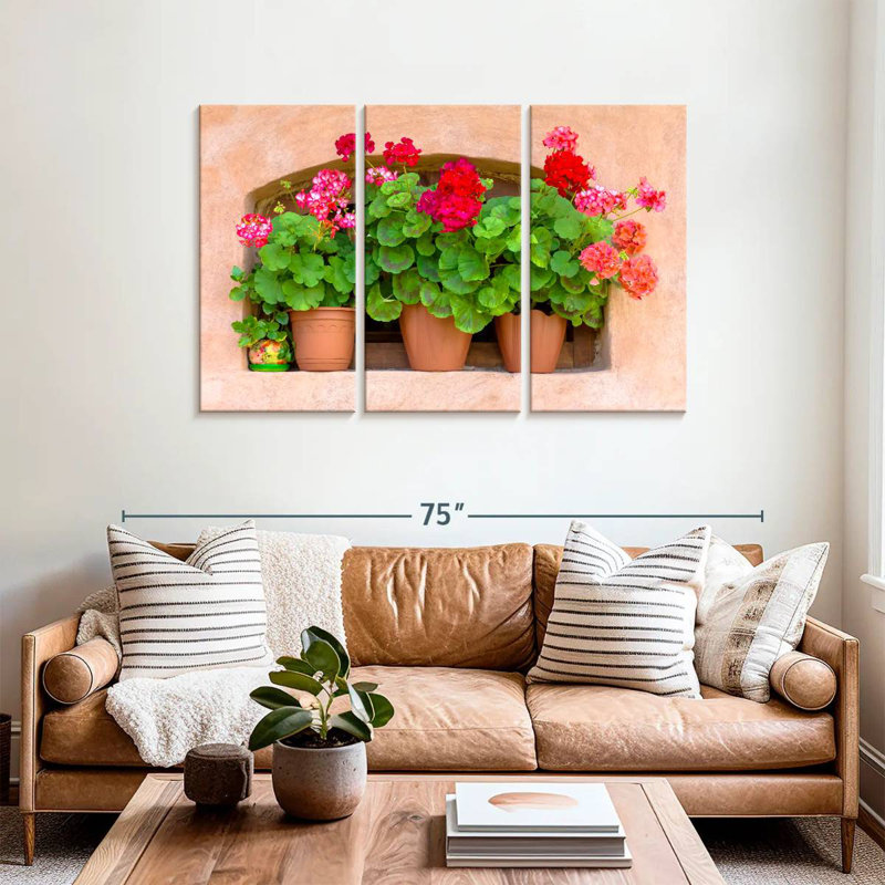 Harnek Potted Geraniums, 36" H x 57" W