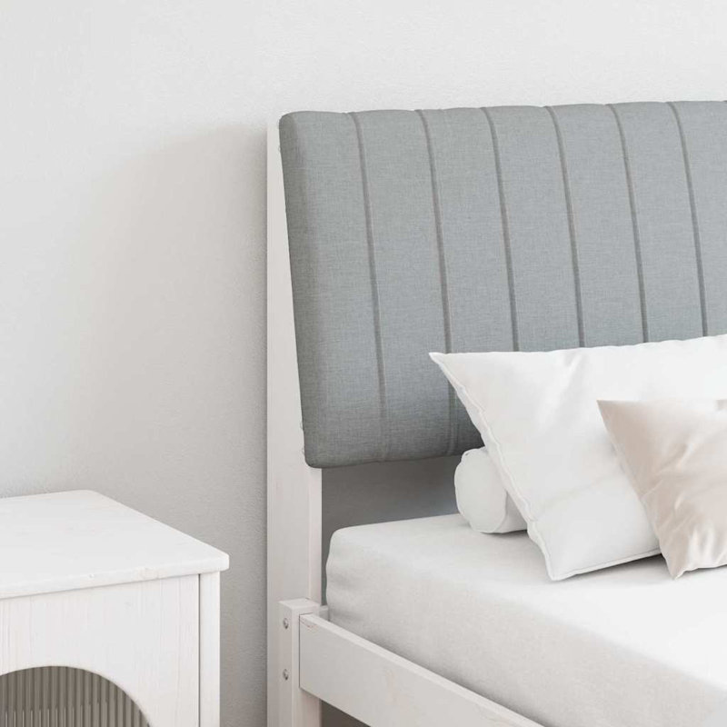 Solid Wood Headboard, UK King - DE 150 x 200 cm, Light Grey, White