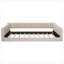 Classic Clean-Lined Silhouette Full XL Size Upholstered Daybed, Beige-Toned Velvet with Side Storage Pocket