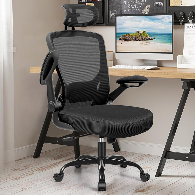Fauteuil ergonomique professionnel avec coussin d'assise confortable, Noir, noir, noir, noir