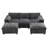 86.5'' Chenille Modular Sectional Sofa With Storage Pockets-1741565770