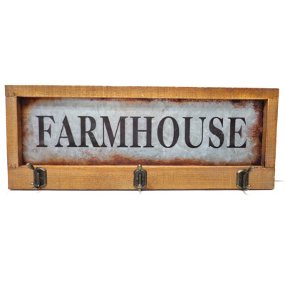 Plaque murale de ferme avec crochets