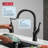Ophelia Matte Black Kitchen Faucet with Pull Down Sprayer, Modern Single Hole Kitchen Sink Faucet, Single Handle, Matte Black-64667154