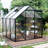 6X6FT-BLACK Polycarbonate Greenhouse Raised Base And Anchor Aluminum Heavy Duty Walk-In Greenhouses For Outdoor Backyard In All Season (W540S00002)