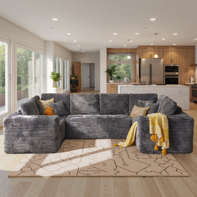Canapé modulaire en velours côtelé 3 pièces Vivelle Boneless