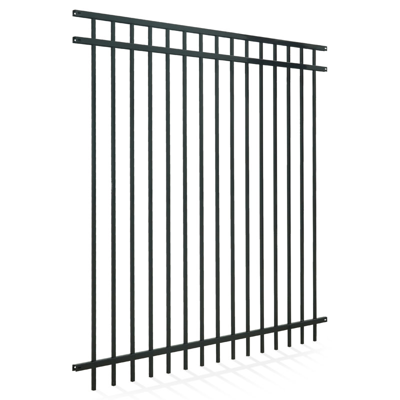 6 ft x 6 ft Black Heavy Duty Metal Fence Panel