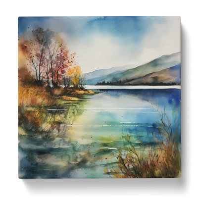 Lake Watercolour No.6 - Wrapped Canvas