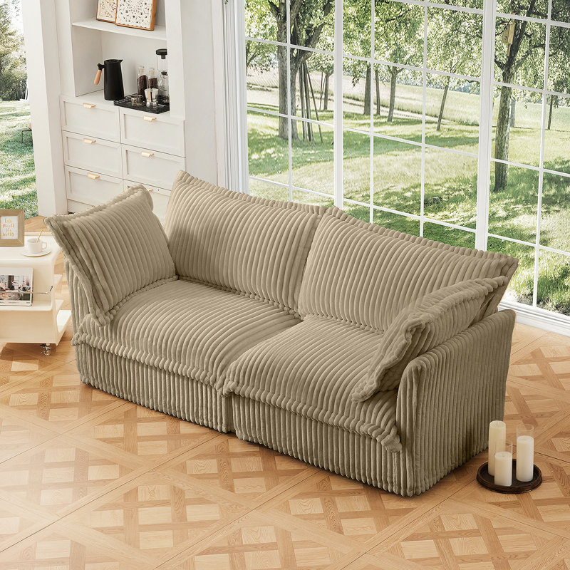Canapé confortable à 2 places avec housse amovible pour petits espaces, élégant et polyvalent