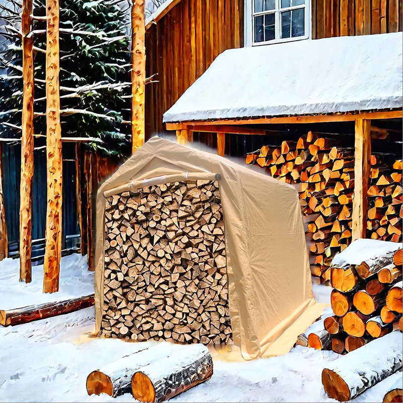 Outdoor Gazebo Portable Storage Shelter Shed With 2 Roll Up Zipper Doors & Vents Carport, 88.67" H x 94.57" W x 82.67" D