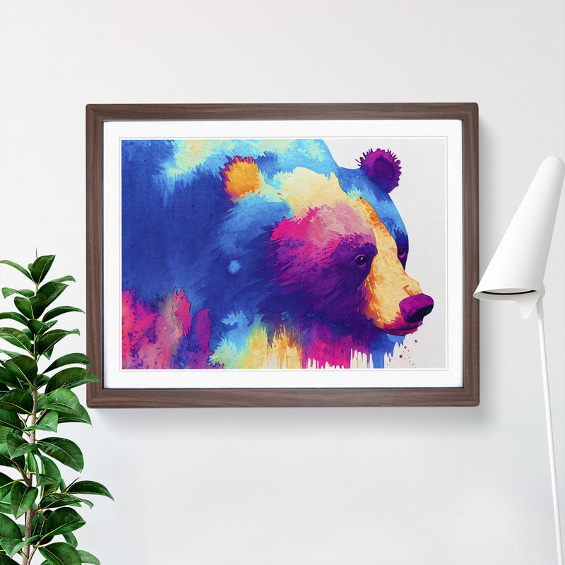 Bear Splash Vol.8 Abstract - Framed Print, 34cm H x 46cm W x 2cm D, Walnut