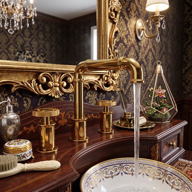 Robinet de salle de bain industriel Gold