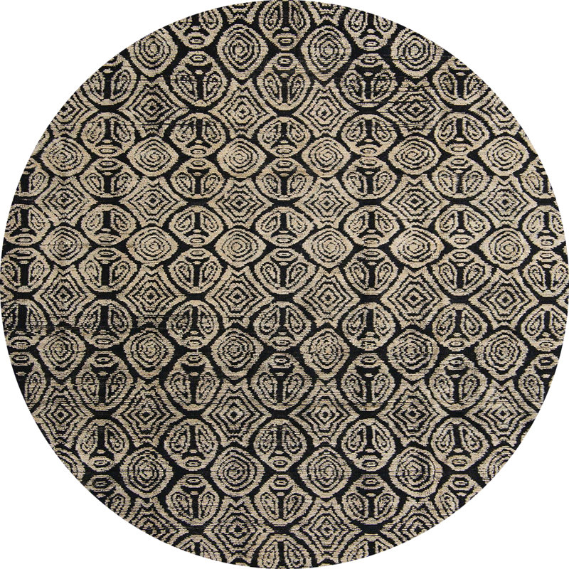 Tapis abstrait à motif abstrait moderne 50005, Rond 6 pi