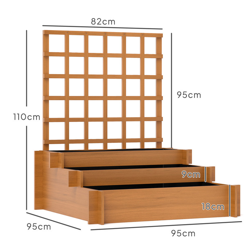 Wood Raised Garden Bed with Trellis