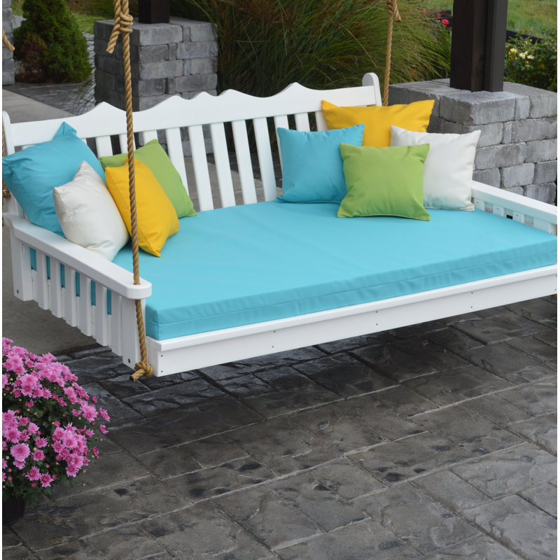 Outdoor 4'' Bench Seat Cushion, 55" W x 39" D, Aqua