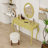 Makeup Vanity Desk with Mirror and Storage Drawers-857286338