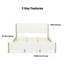 Structure de lit tapissier moderne blanc Boucle-689167188