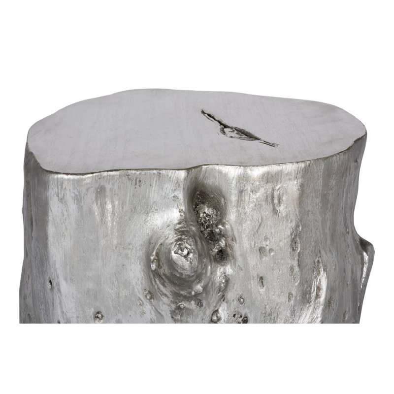 Log Stool, Silver Leaf