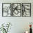 Metal Floral Wall Decor Set - 3 Piece Wall Art-826092234-826092233