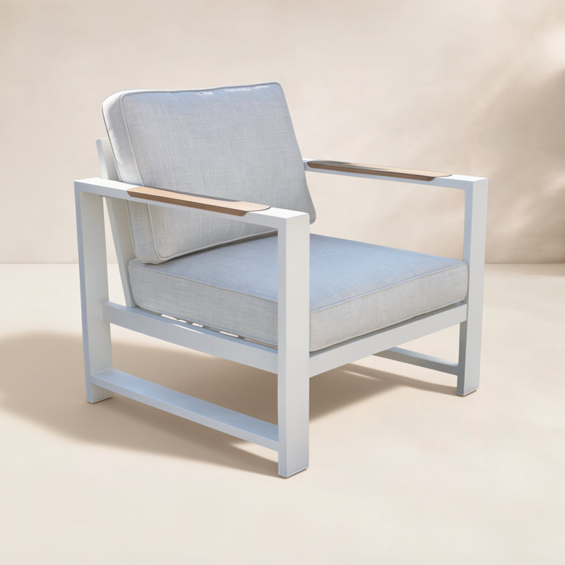 Méridienne d'extérieur Jayton, Blanc, Beige
