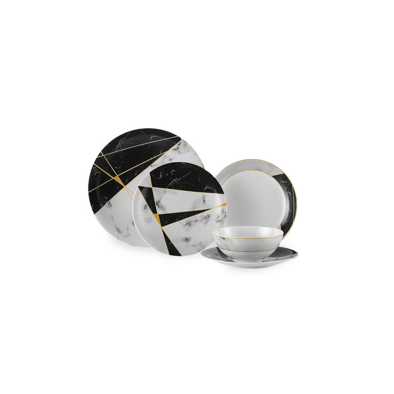 Mina Piece Porcelain China Dinnerware Set - Service for 6