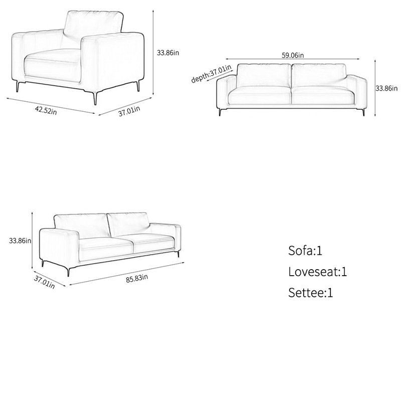 Business leisure elegant office sofa combination
