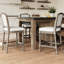 26-Inch Bar Stool, Weathered Gray, Gray Upholstered Seat And Back, Textured , For Pub Card Table Counter-Height Seat, Kitchen Gaming Area
