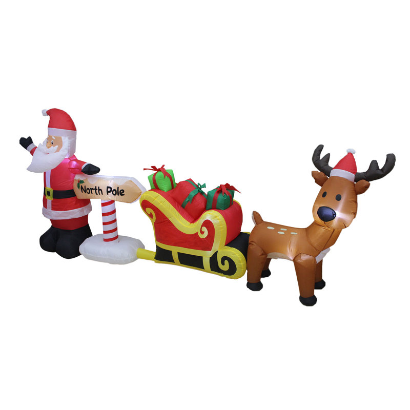 A Holiday Company 9 Foot Inflatable North Pole Scene Christmas Lawn Decoration