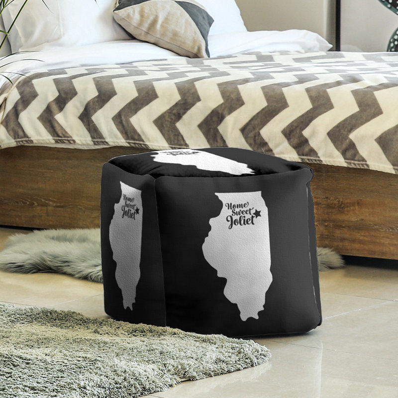 Repose-pieds cube joliet illinois, Noir
